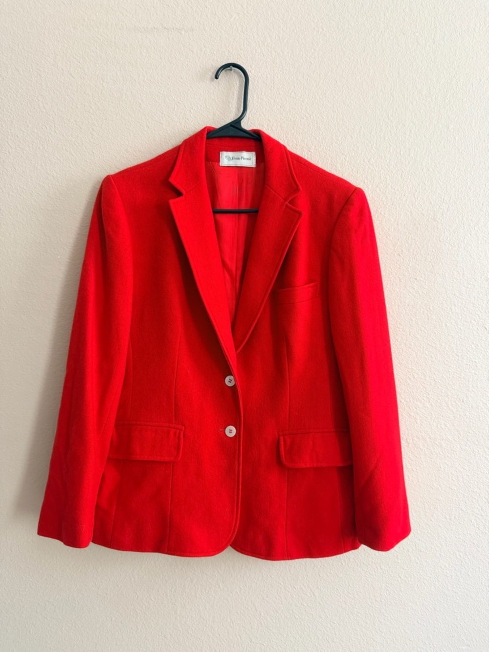 Evan Picone Red Wool Two Button Blazer
